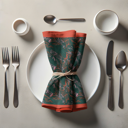 Camouflage Palms Napkin in Organic Cotton Voile