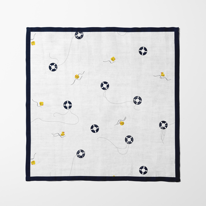Blue Buoy Napkin in Lightweight Linen