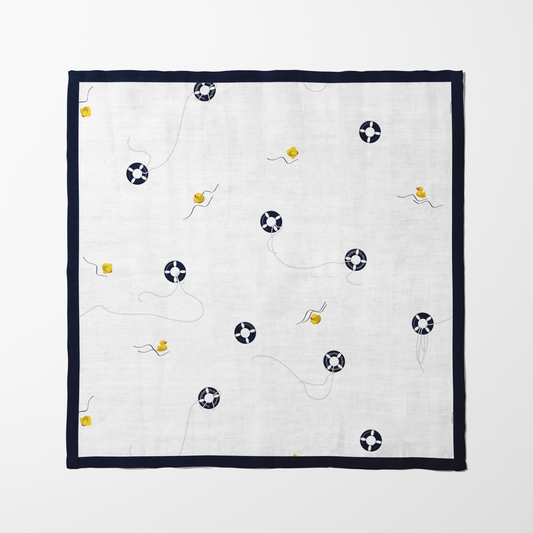 Blue Buoy Napkin in Lightweight Linen