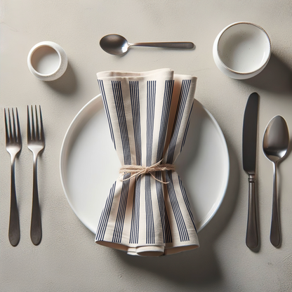 Retro Stripe Napkin in Organic Cotton Voile