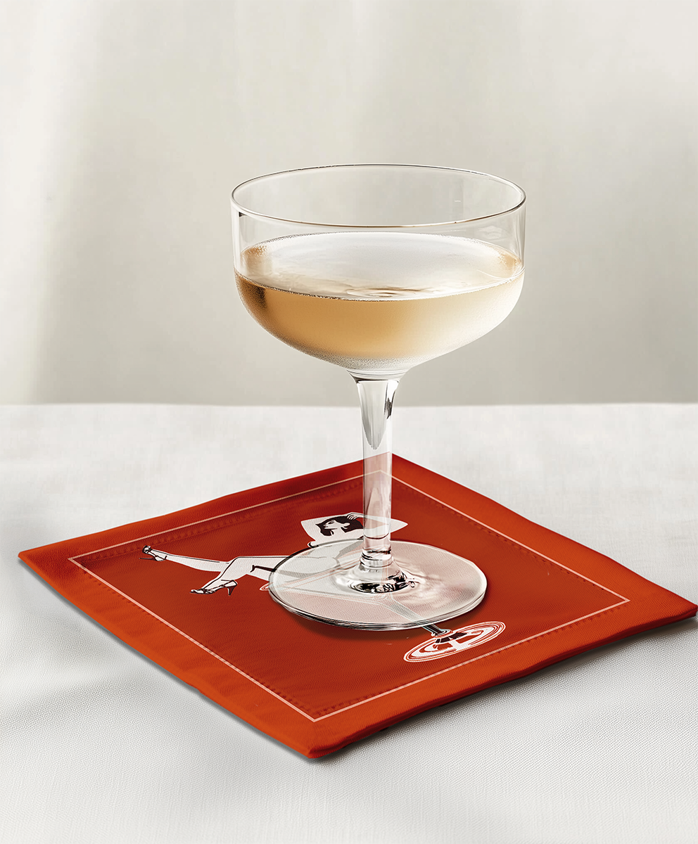 Cheers Darling Cocktail Napkin in Manhattan in Lightweight Linen