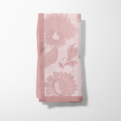 Dusty Rose Legacy Lace Napkin in Soft-Structured Linen