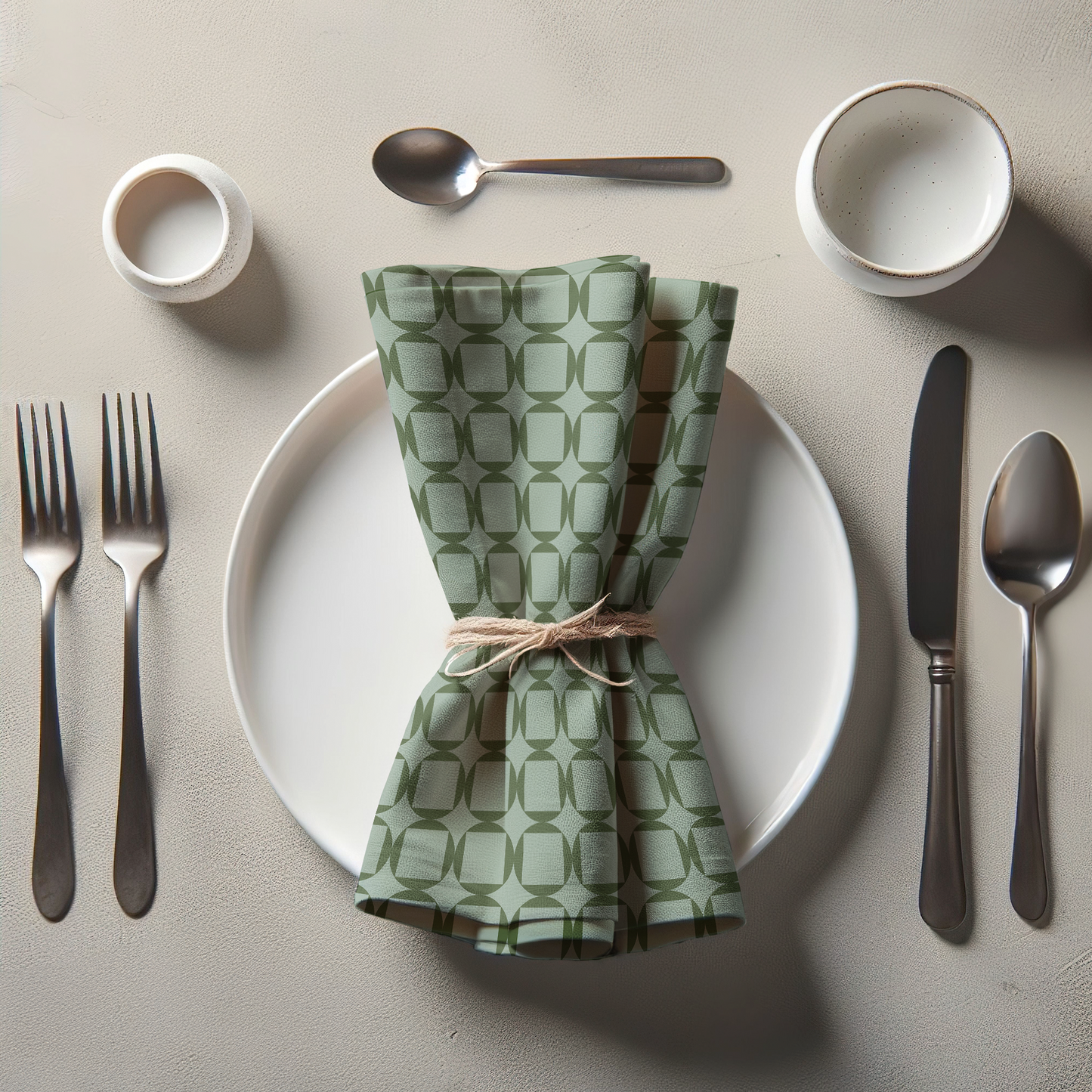 Come Share the table with me - Green in Lightweight Linen