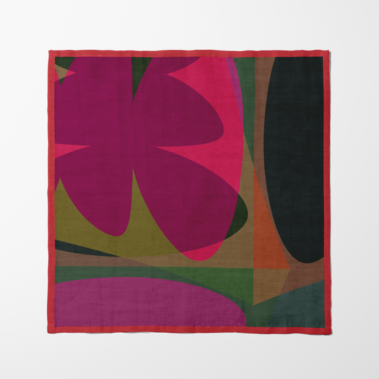 Big Shapes Napkin in Pink in Linen