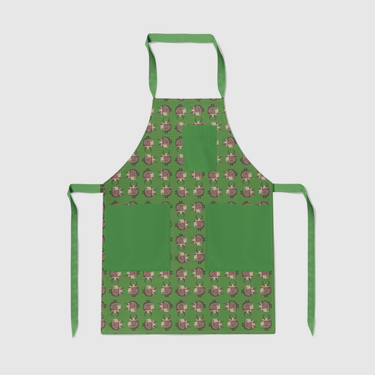 Krampus Full Chef Apron in Green