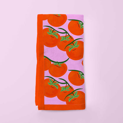 Tomato Garden Napkin in Organic Cotton Voile