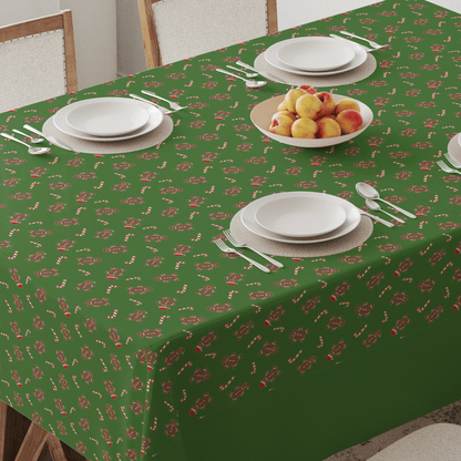 Green Gingerbread Dude Tablecloth