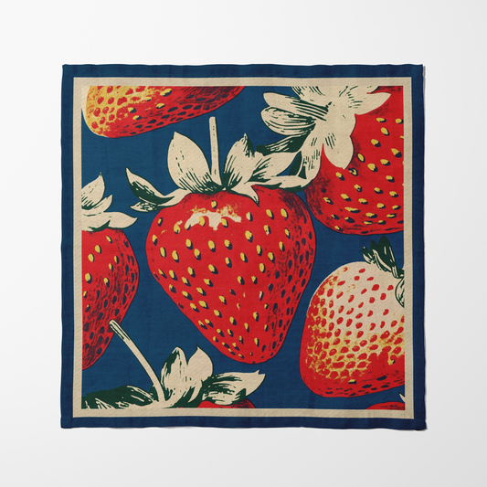 Studio Strawberry Napkin in Navy