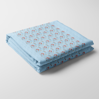Coral Koi Fish Tablecloth in Lightweight Linen