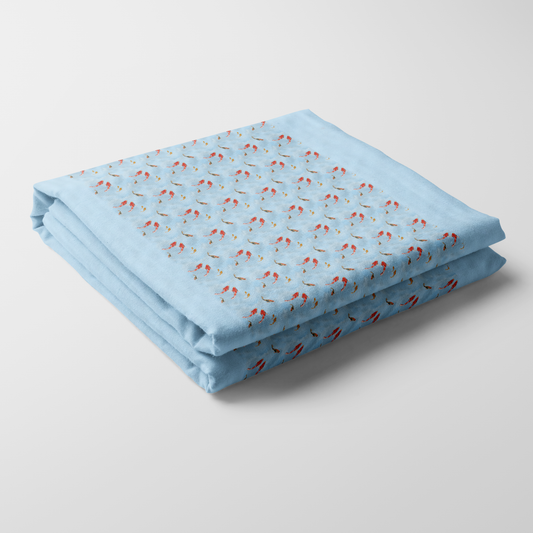 Coral Koi Fish Tablecloth in Lightweight Linen
