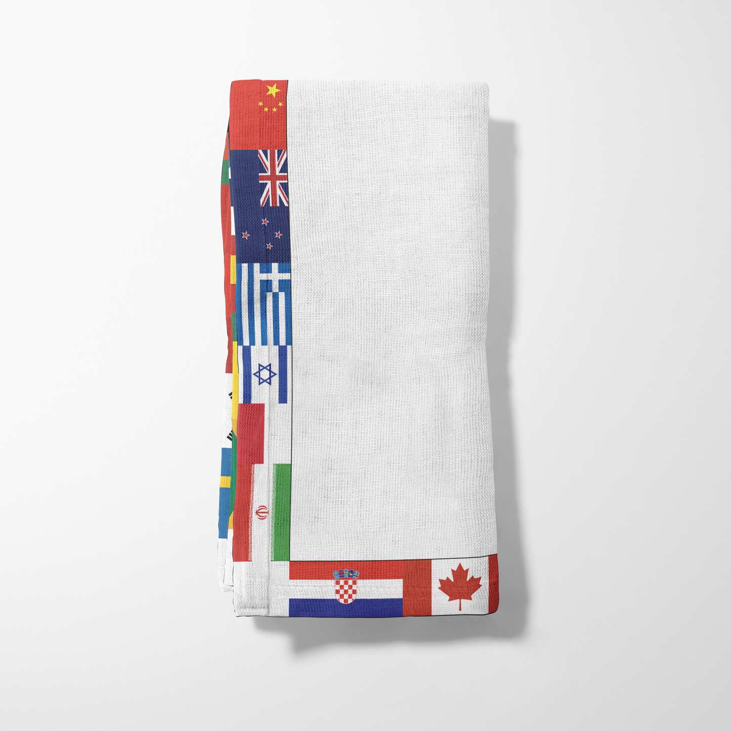 ONE Globe - Multi-nation Flag Border in Lightweight Linen