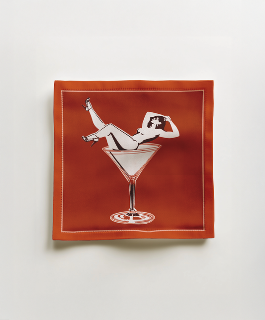 Cheers Darling Cocktail Napkin in Manhattan in Lightweight Linen
