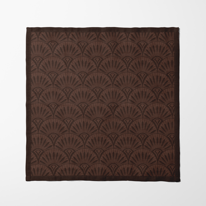 Brown Art Deco Napkin in Organic Cotton Voile