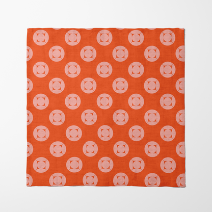 My Home is yours - Orange in Organic Cotton Voile