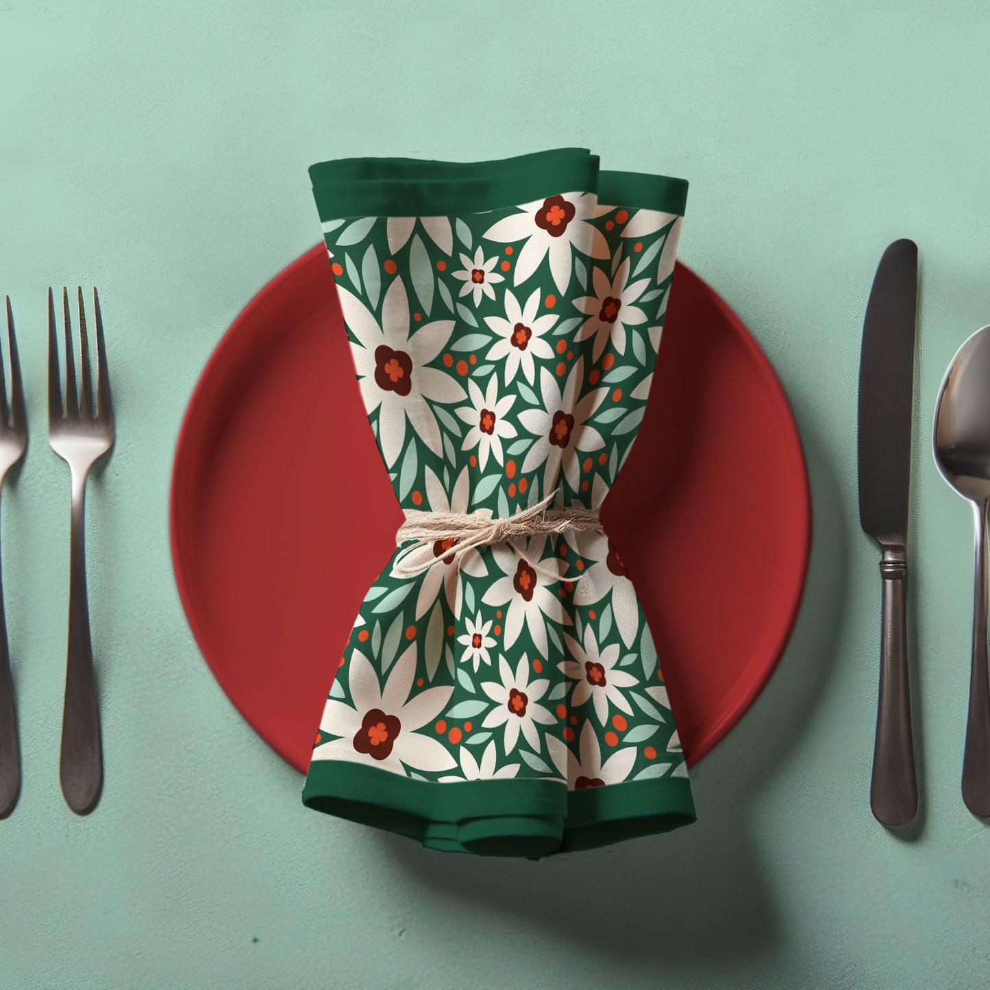 Holiday Flowers - Lightweight Linen
