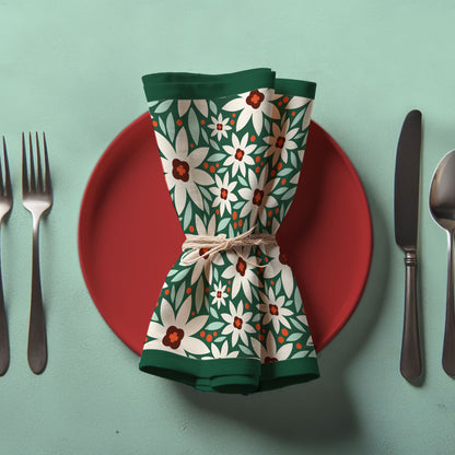 Holiday Flowers - Lightweight Linen