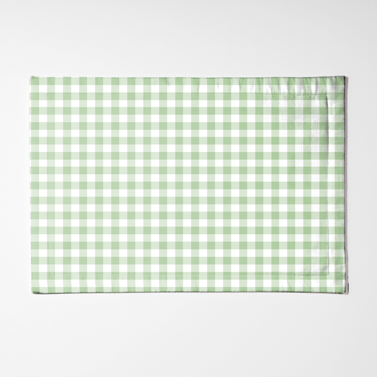 ONE Mini Gingham Placemat in Pastel Green in Lightweight Linen