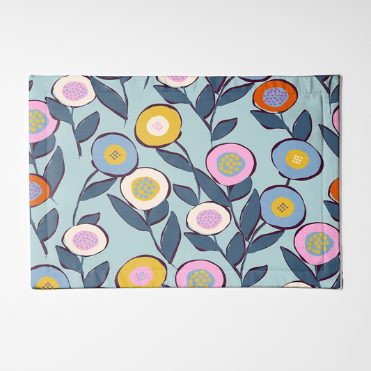 Blue Button Flowers Placemat