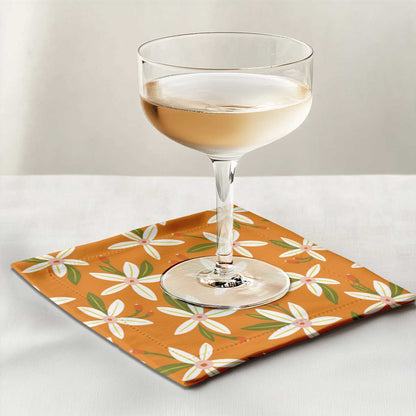 Orange Delight Cocktail Napkin in Lightweight Linen