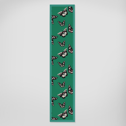 Sweet Green Butterflies Runner - Mid Cotton Twill