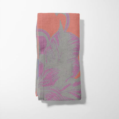 Tropical Paissage Napkin in Bright Pink in Lightweight Linen