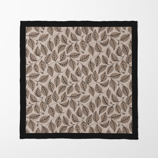 Bowing Birch Leaves in Taupe Napkin in Lightweight Linen