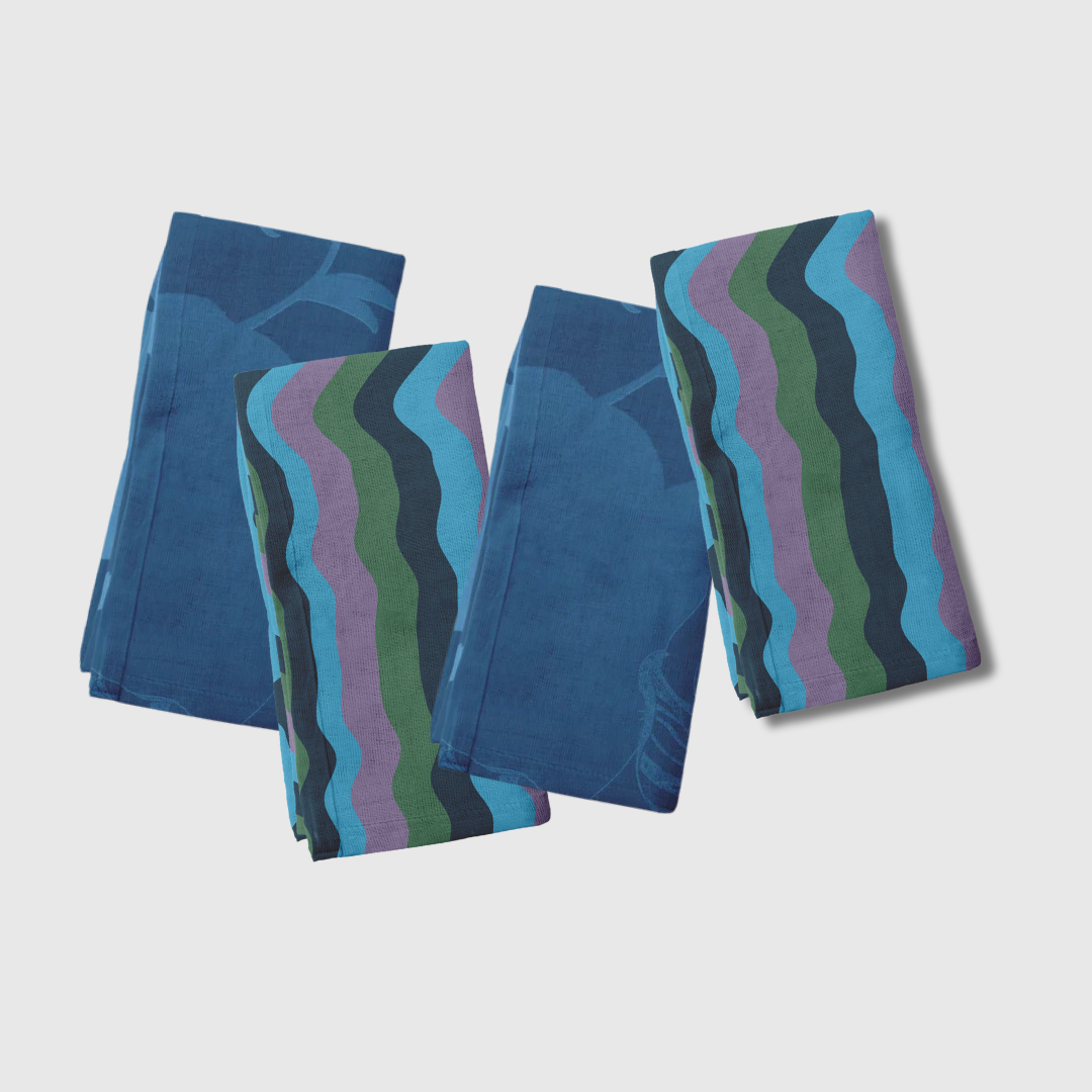 Tropical & Candy Blue Napkins | Set of 4