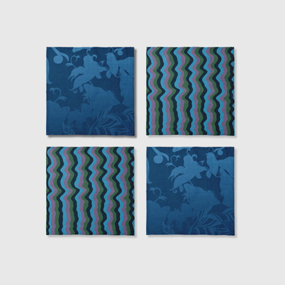 Tropical & Candy Blue Napkins | Set of 4