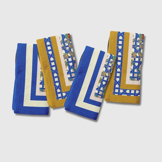 Royal Blue Rattan Napkins | Set of 4