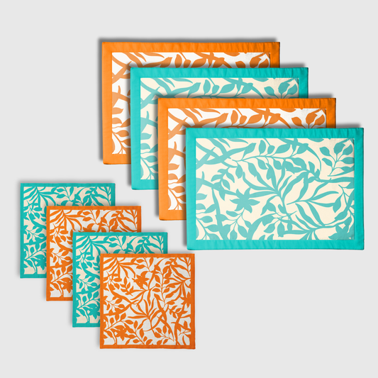 Bright Figi Floral Napkins & Placemats | Set of 8