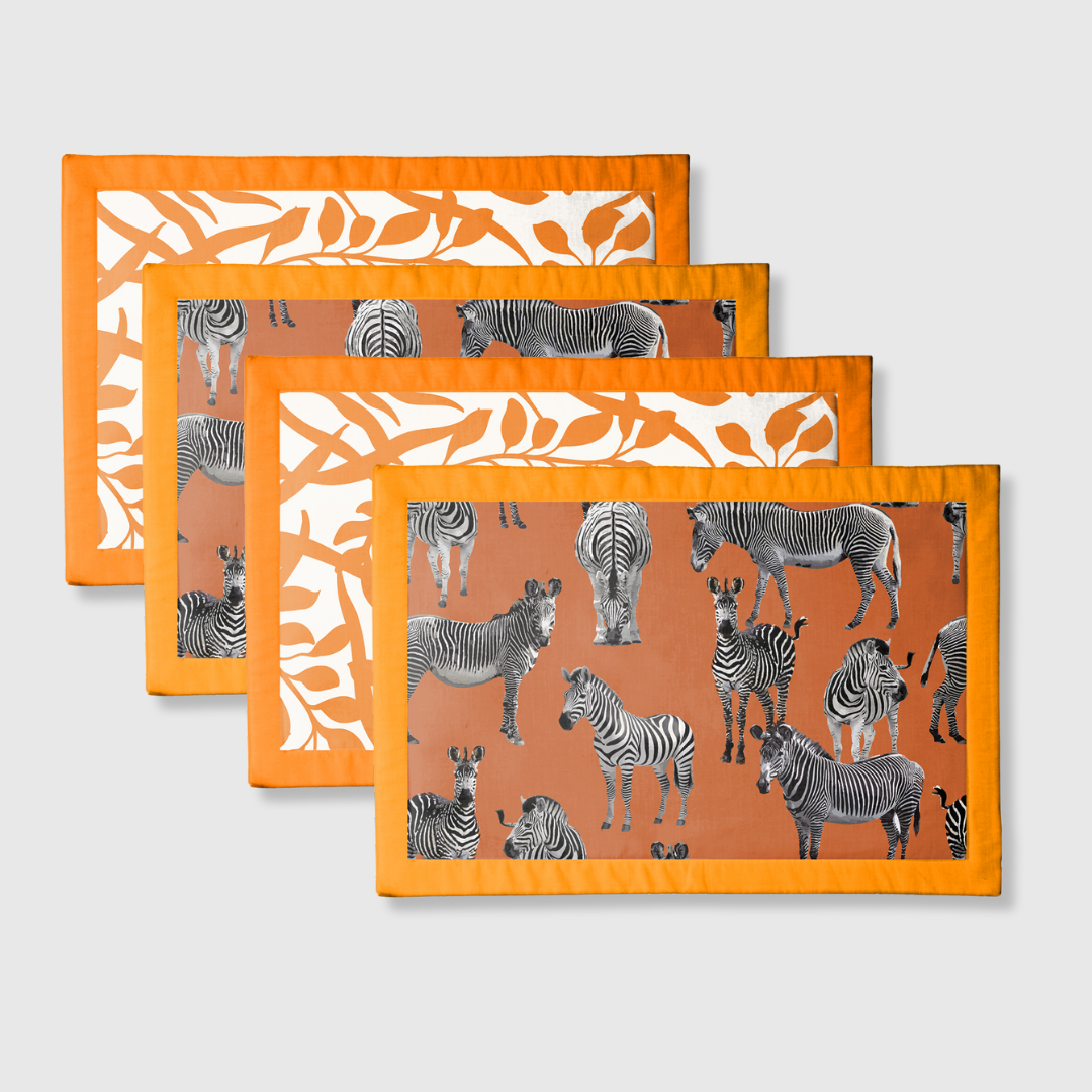 Sunset Zebras Placemats | Set of 4