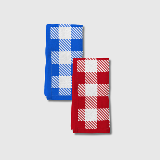 Red, White, & Blue Gingham Napkins | Set of 2