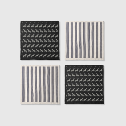 Zebra Stripes Napkins in Grey | Set of 4