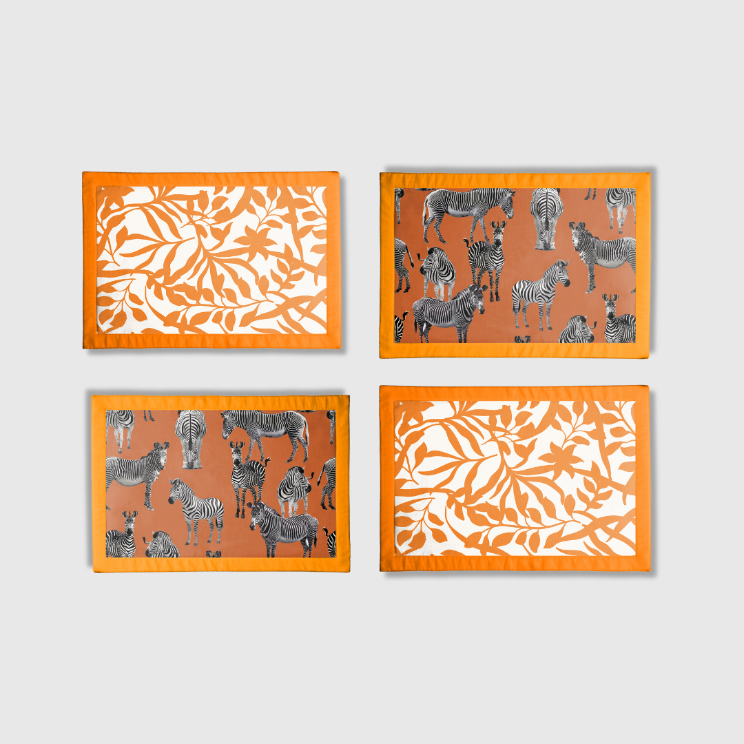 Sunset Zebras Placemats | Set of 4