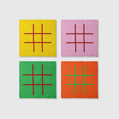 Tic Tac Toe Napkins | Set of 4