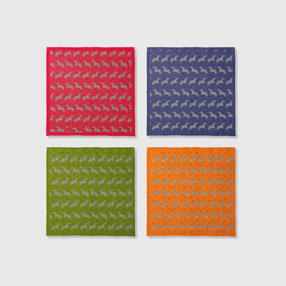 Leaping Zebras Napkins in Muted Rainbow | Set of 4