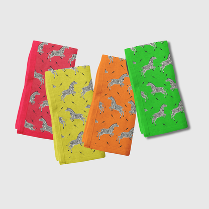 Leaping Zebras Napkins | Set of 8