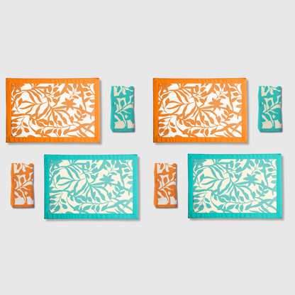 Bright Figi Floral Napkins & Placemats | Set of 8