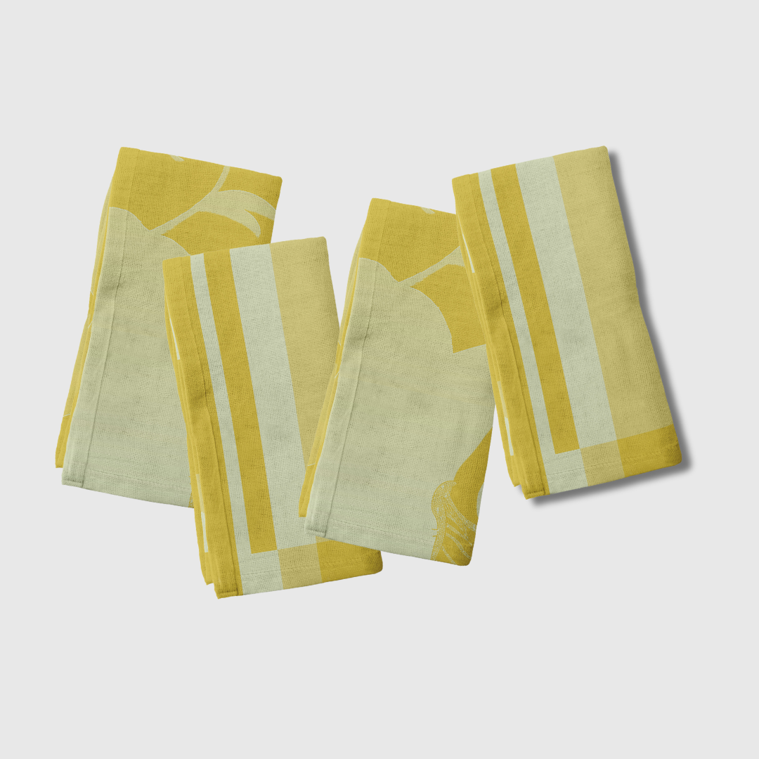 Tropical & Stripes Sunny Yellow Napkins | Set of 4