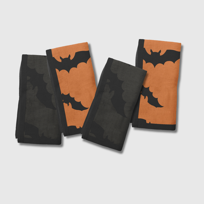 Bats in Gravestone & Pumpkin | Set of 4