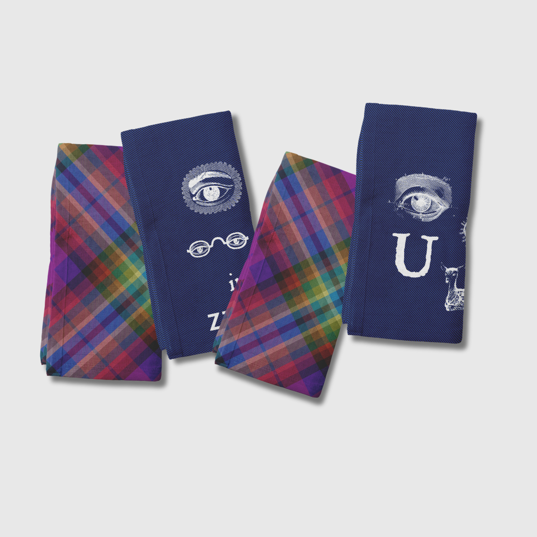 Plaid x Rebus Napkins in Blue | Set of 4