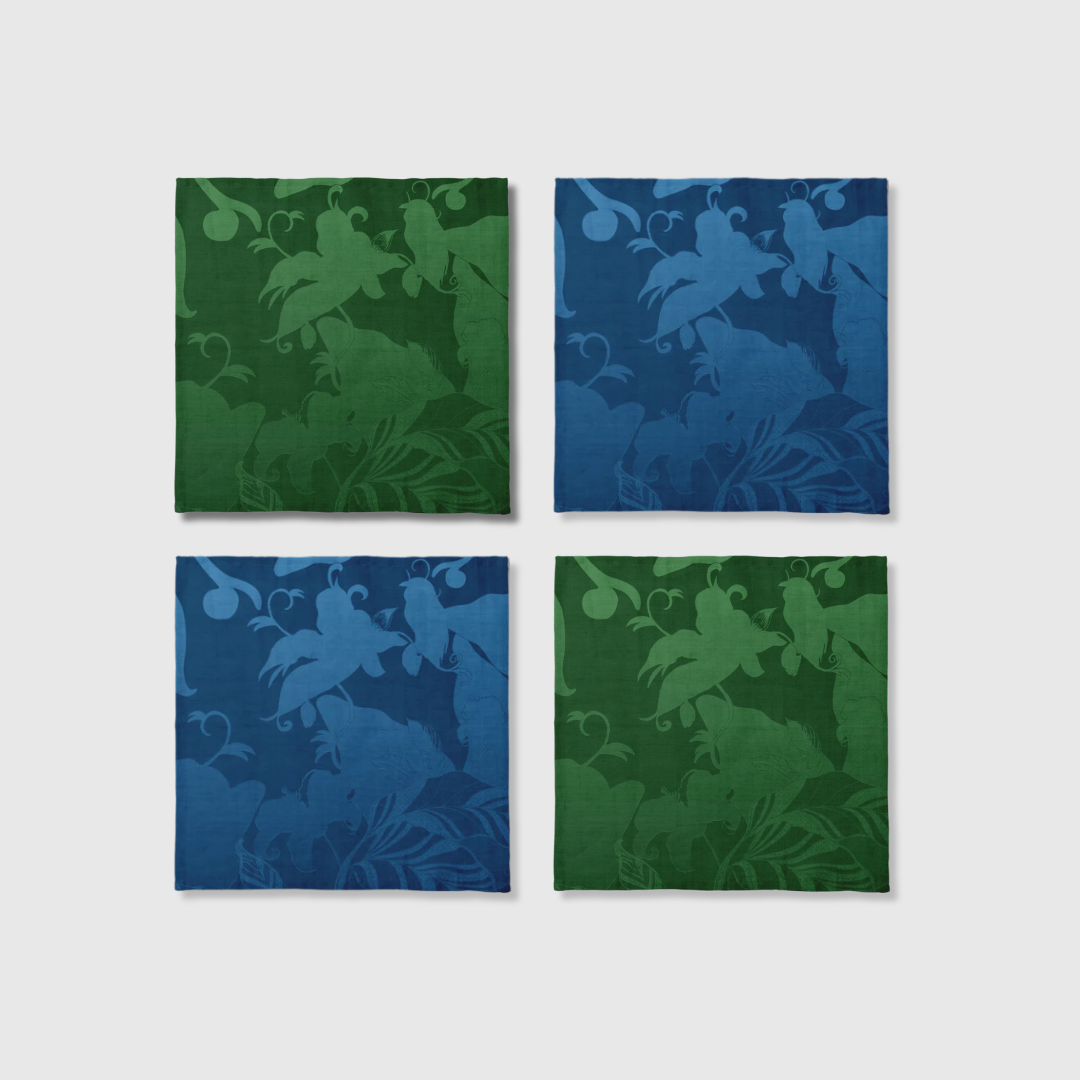 Tropical Blue & Green Napkins | Set of 4