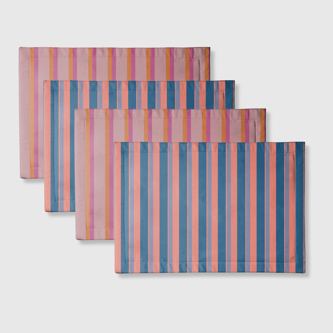 Candy Stripes Pink Placemats | Set of 4