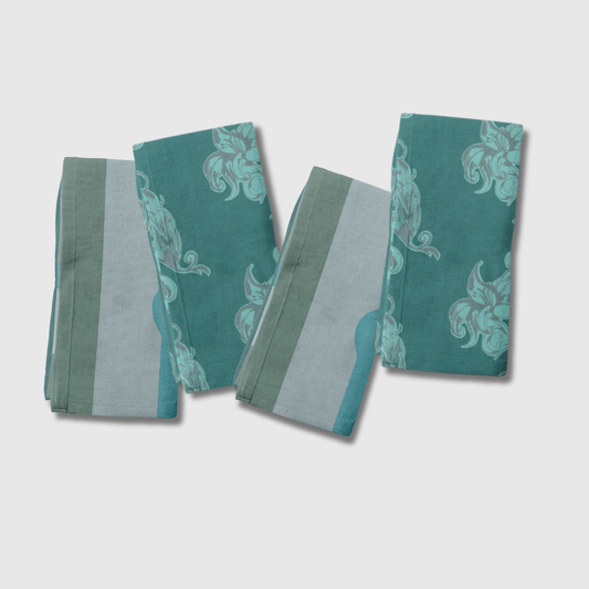 Paissage & Sweet Napkins in Aqua | Set of 4