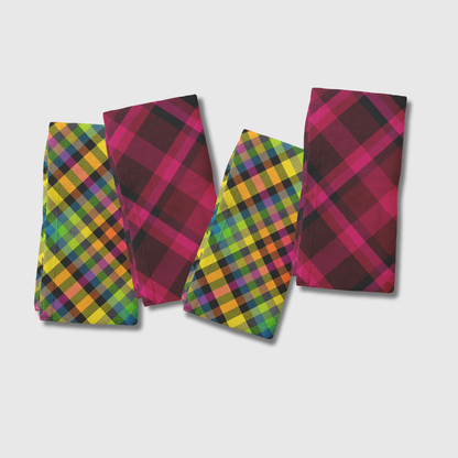 Neon Plaid Napkins | Set of 4