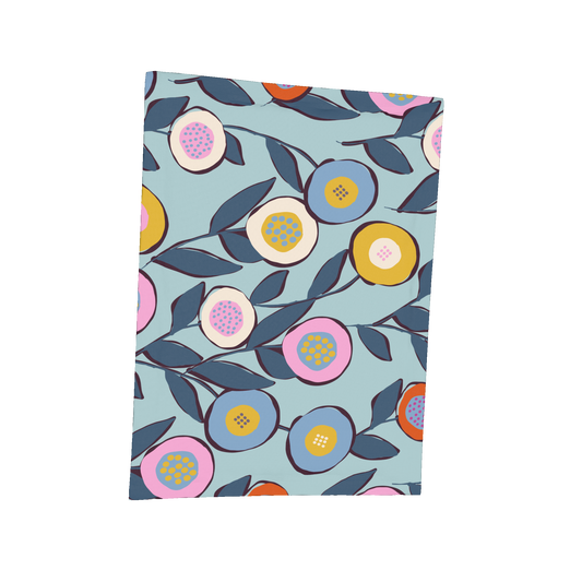 PM Button Flowers Blue