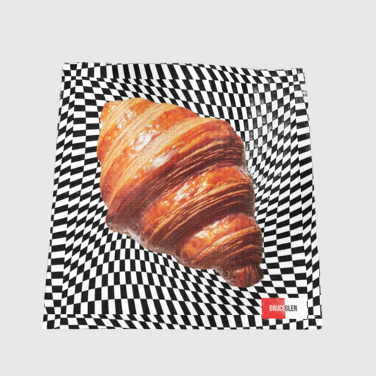 Croissant Check Cocktail Napkin