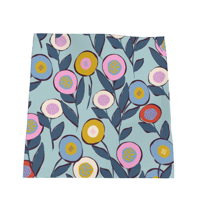 Button Flowers Blue Oxford Cocktail