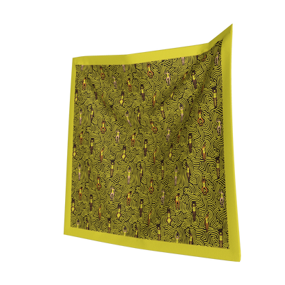 Swimmers in Summer Napkin in Yellow in Soft-Structured Linen