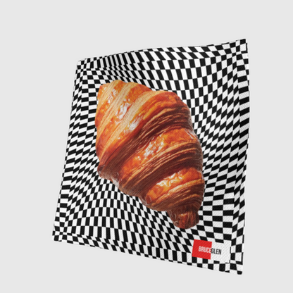 Croissant Check Cocktail Napkin